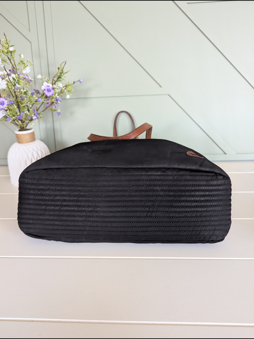 Dooney & Bourke "Victoria" Black Nylon Cinch-Side Tote - Picture 8 of 12